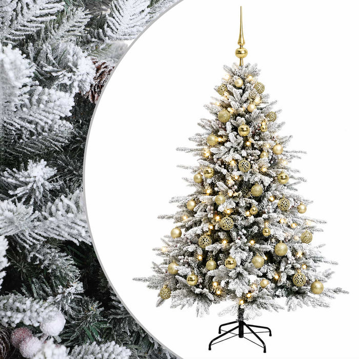 Brad de Crăciun artificial cu glob 120 cm 150 LED-uri Alb cald WALTI
