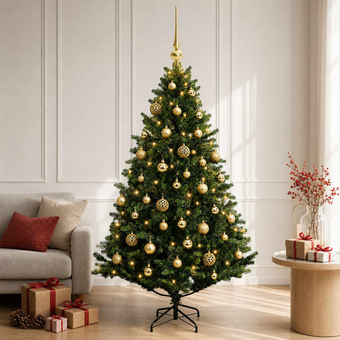 Brad de Crăciun artificial cu glob 150 cm 150 LED-uri Alb cald WALTI