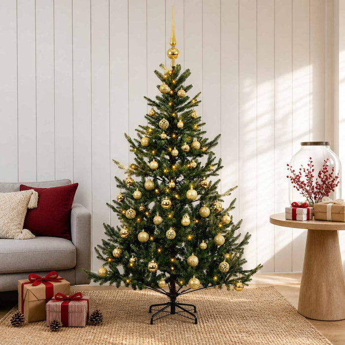Brad de Crăciun artificial cu glob 120 cm 150 LED-uri Alb cald WALTI