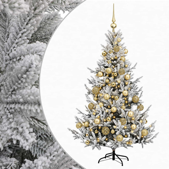 Brad de Crăciun artificial cu glob 150 cm 150 LED-uri Alb cald WALTI