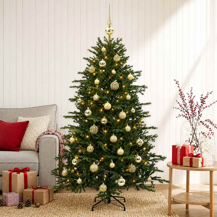Brad de Crăciun artificial cu glob 150 cm 150 LED-uri Alb cald WALTI