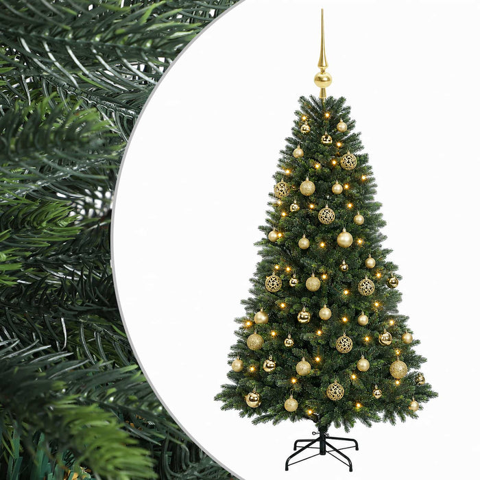 Brad de Crăciun artificial cu globuri 120 cm 150 LED-uri WALTI