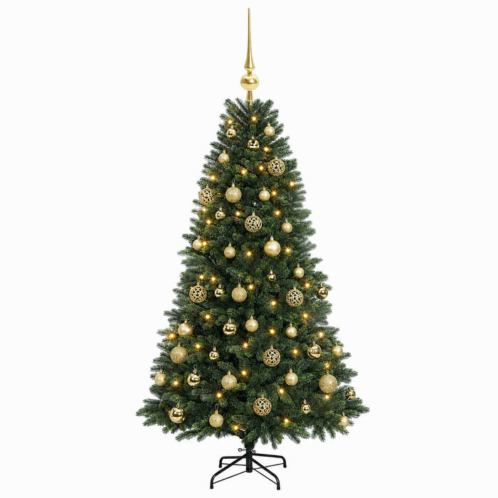 Brad de Crăciun artificial cu globuri 120 cm 150 LED-uri WALTI