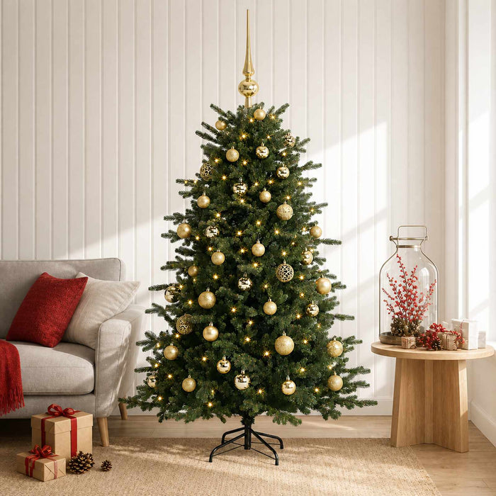 Brad de Crăciun artificial cu glob 150 cm 150 LED-uri Alb cald WALTI