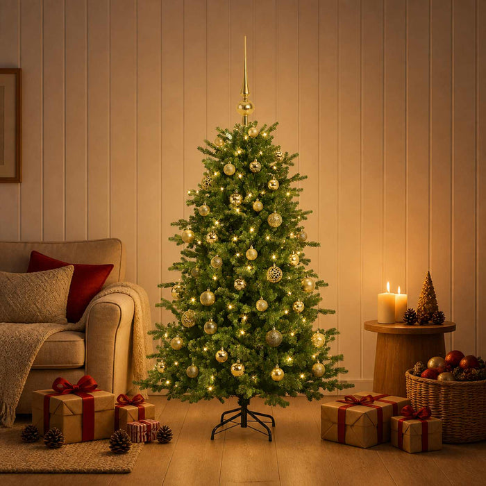 Brad de Crăciun artificial cu glob 120 cm 150 LED-uri Alb cald WALTI