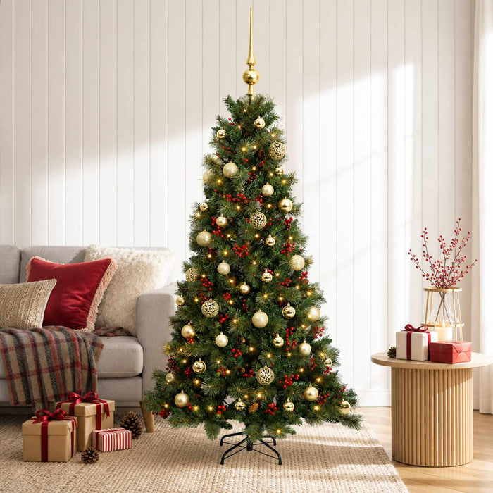Brad de Crăciun artificial cu glob 150 cm 150 LED-uri Alb cald WALTI
