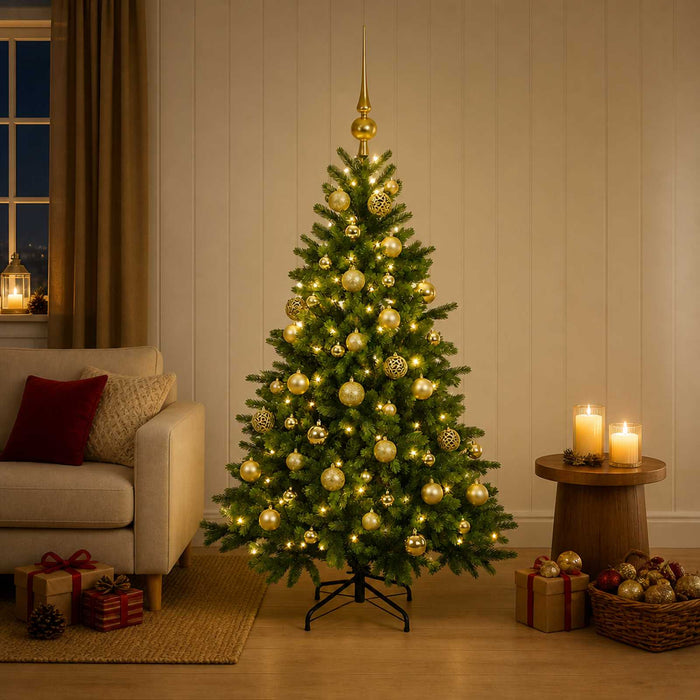 Brad de Crăciun artificial cu glob 150 cm 150 LED-uri Alb cald - WALTI WALTI