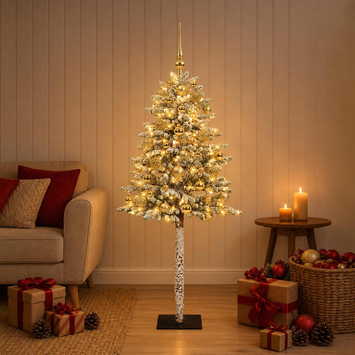 Brad de Crăciun artificial cu globuri 150 cm 150 LED-uri - WALTI WALTI