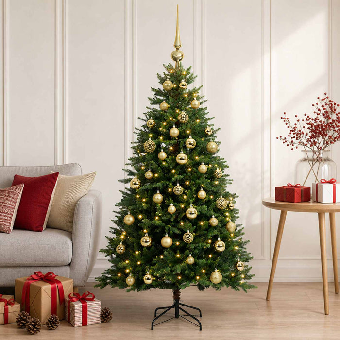 Brad de Crăciun artificial cu globuri 150 cm 150 LED-uri - WALTI WALTI