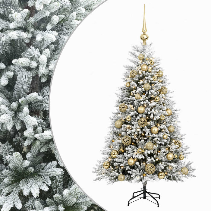 Brad de Crăciun artificial cu globuri 150 cm 150 LED-uri - WALTI WALTI