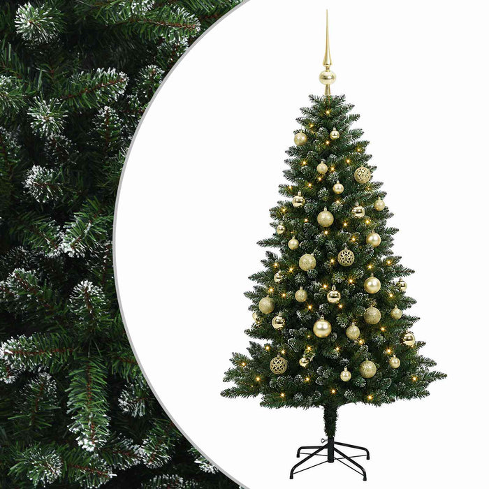 Brad de Crăciun artificial cu globuri 150 cm 150 LED-uri - WALTI WALTI