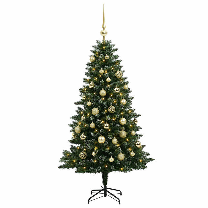 Brad de Crăciun artificial cu globuri 150 cm 150 LED-uri - WALTI WALTI