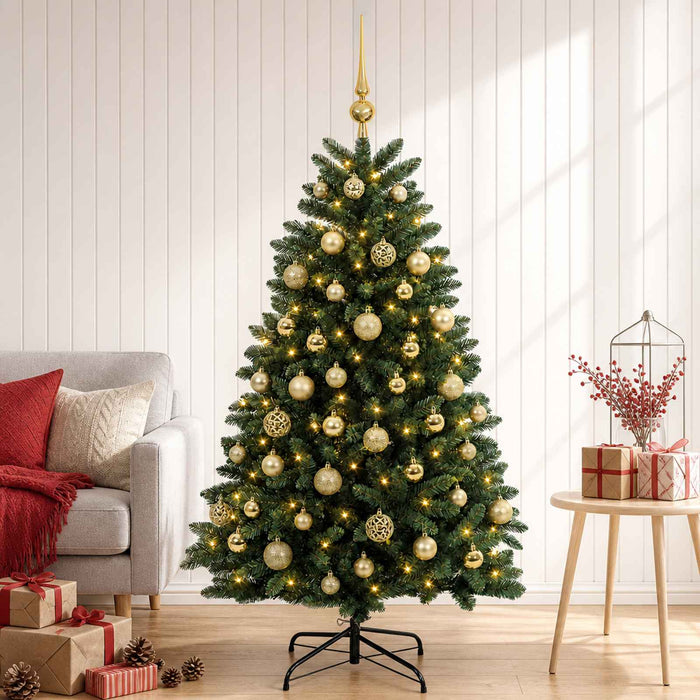 Brad de Crăciun artificial, verde mediu, cu globuri 180 cm - WALTI WALTI