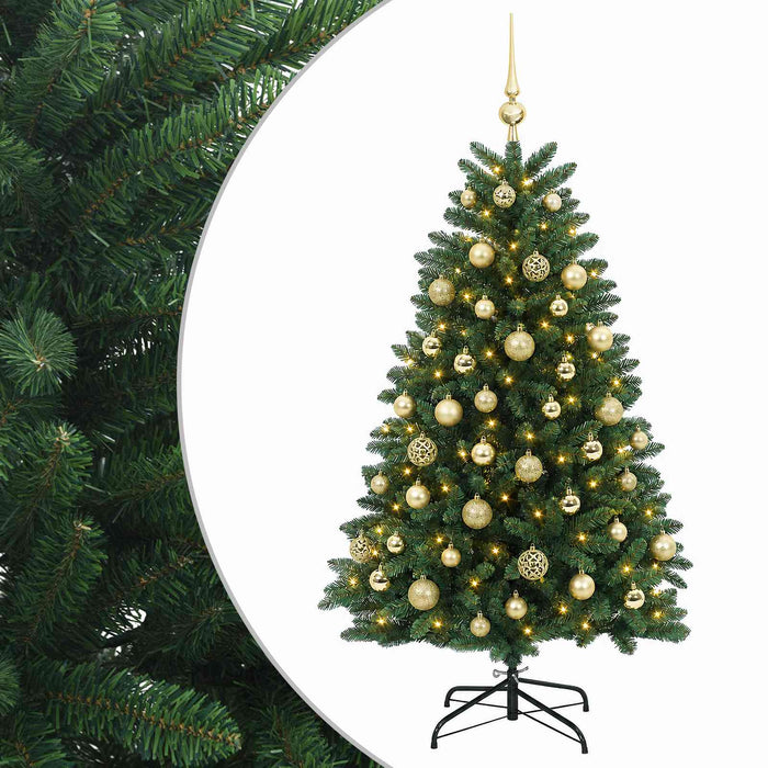 Brad de Crăciun artificial, verde mediu, cu globuri 150 cm WALTI