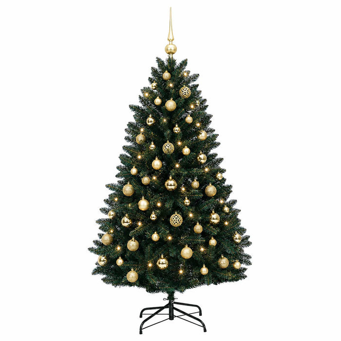 Brad de Crăciun artificial, verde închis, cu globuri 150 cm WALTI