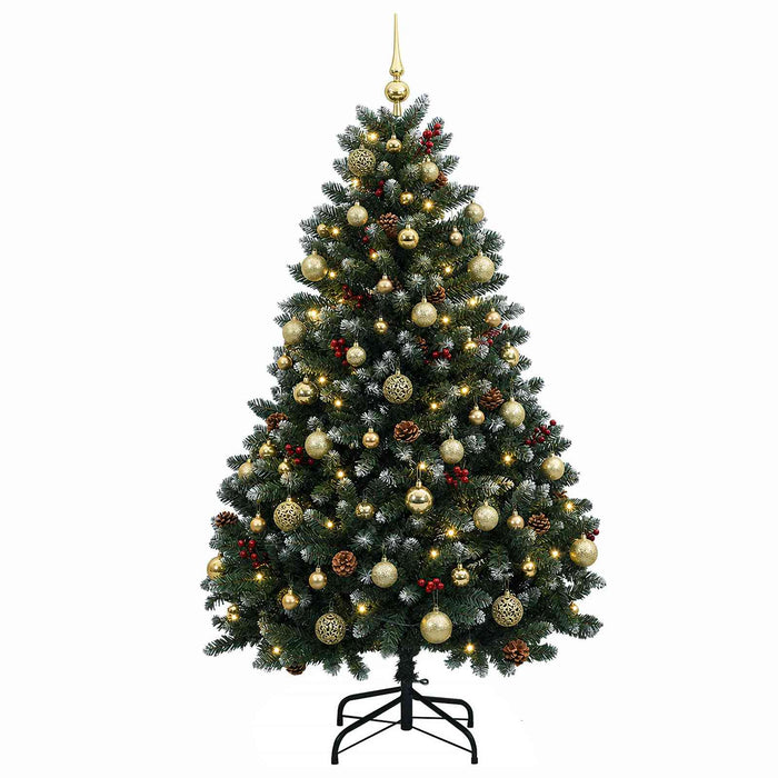 Brad de Crăciun artificial verde, cu globuri 150 cm 150 LED-uri - WALTI WALTI