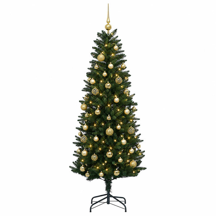 Brad de Crăciun artificial cu globuri 120 cm 150 LED-uri WALTI