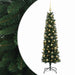 Brad de Crăciun artificial îngust cu globuri 150 cm 150 LED-uri - WALTI WALTI