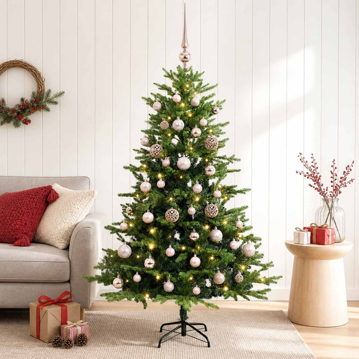 Brad de Crăciun artificial cu globuri 150 cm 150 LED-uri - WALTI WALTI