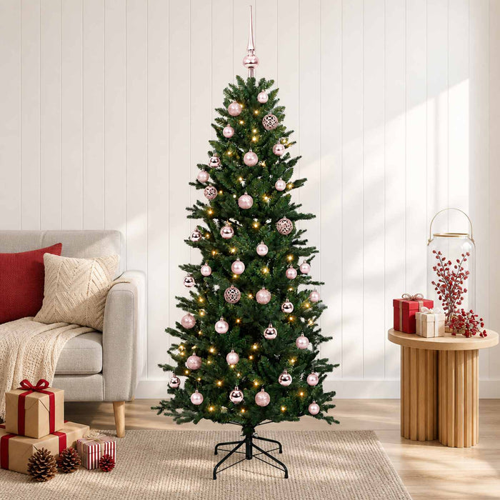Brad de Crăciun artificial cu glob 120 cm 150 LED-uri Alb cald WALTI