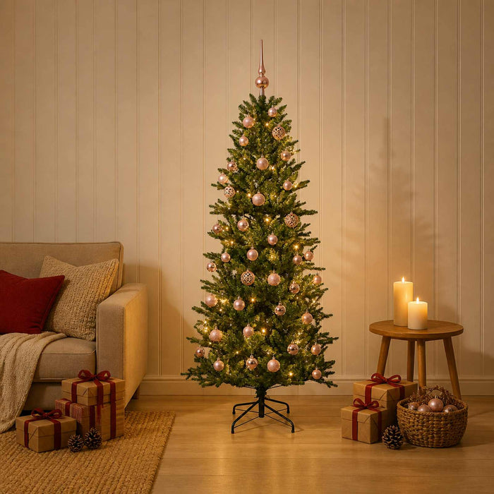 Brad de Crăciun artificial cu glob 120 cm 150 LED-uri Alb cald WALTI