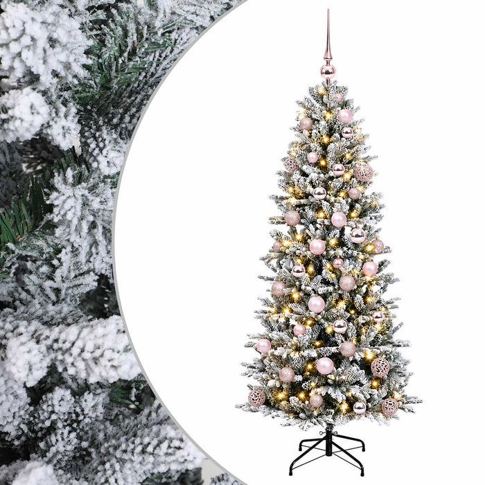 Brad de Crăciun artificial cu glob 120 cm 150 LED-uri Alb cald WALTI