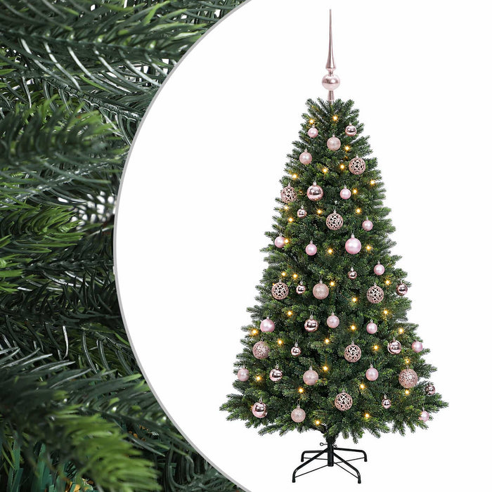 Brad de Crăciun artificial cu globuri 150 cm 150 LED-uri WALTI