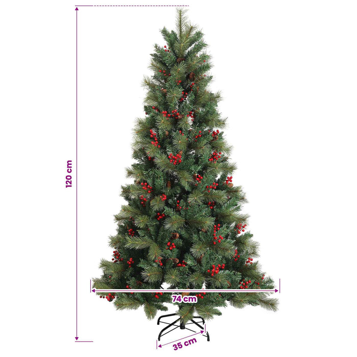 Brad de Crăciun artificial cu glob 120 cm 150 LED-uri Alb cald - WALTI WALTI