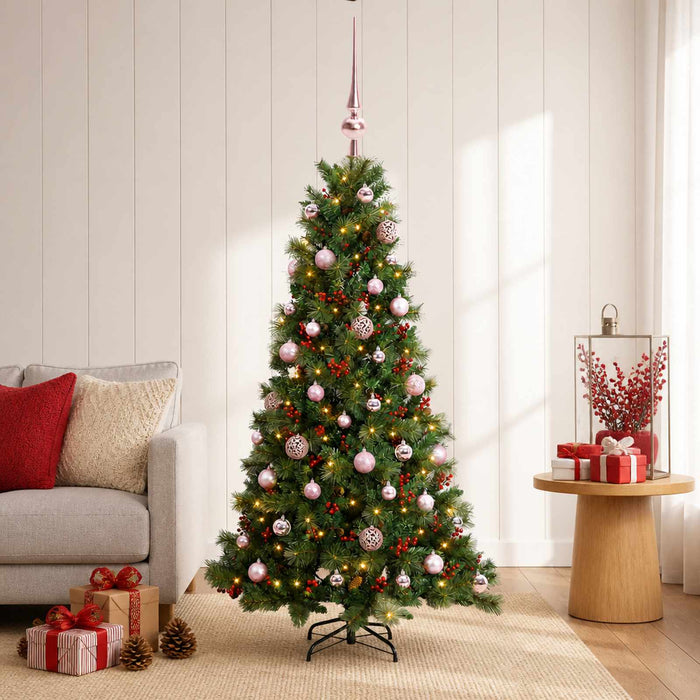 Brad de Crăciun artificial cu glob 150 cm 150 LED-uri Alb cald WALTI