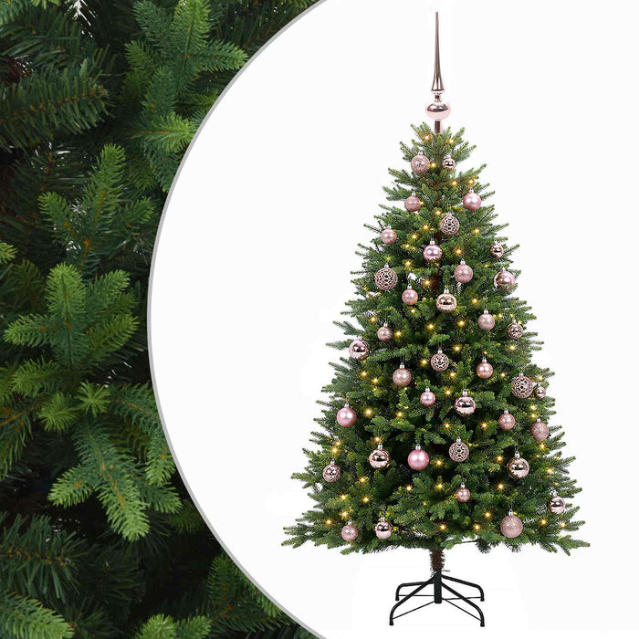 Brad de Crăciun artificial cu globuri 150 cm 150 LED-uri - WALTI WALTI