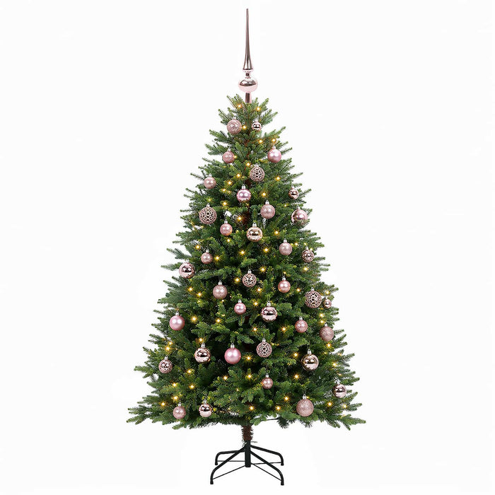 Brad de Crăciun artificial cu globuri 150 cm 150 LED-uri - WALTI WALTI