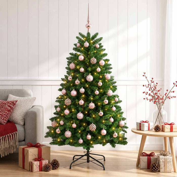 Brad de Crăciun artificial, verde mediu, cu globuri 180 cm - WALTI WALTI