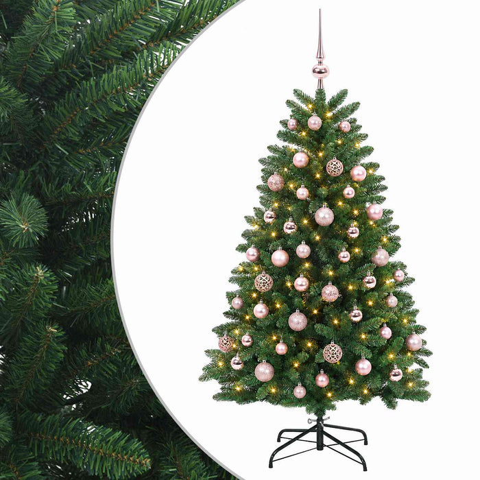 Brad de Crăciun artificial, verde mediu, cu globuri 150 cm WALTI