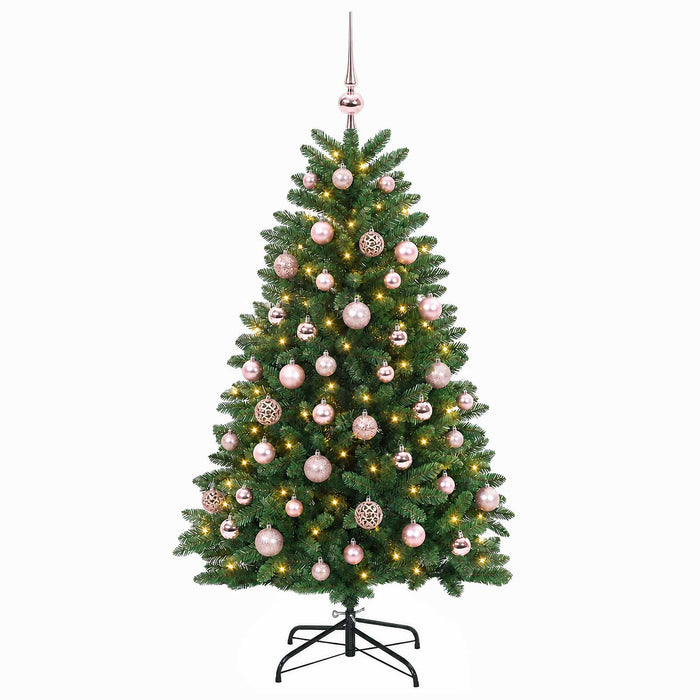 Brad de Crăciun artificial, verde mediu, cu globuri 150 cm WALTI