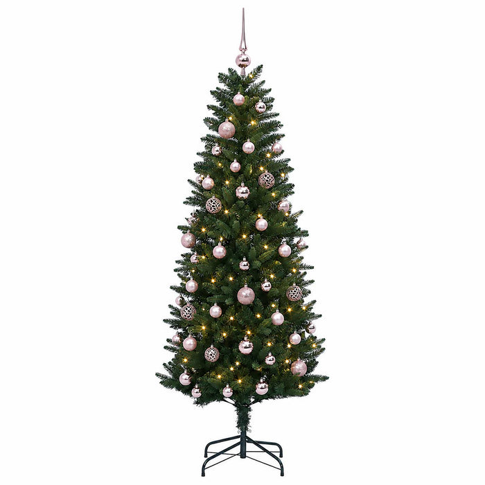 Brad de Crăciun artificial cu globuri 120 cm 150 LED-uri WALTI