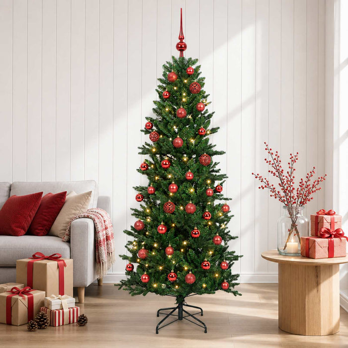 Brad de Crăciun artificial cu glob 150 cm 150 LED-uri Alb cald - WALTI WALTI