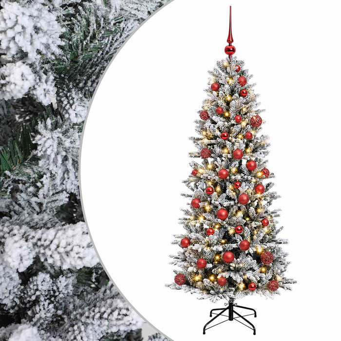 Brad de Crăciun artificial cu glob 120 cm 150 LED-uri Alb cald WALTI