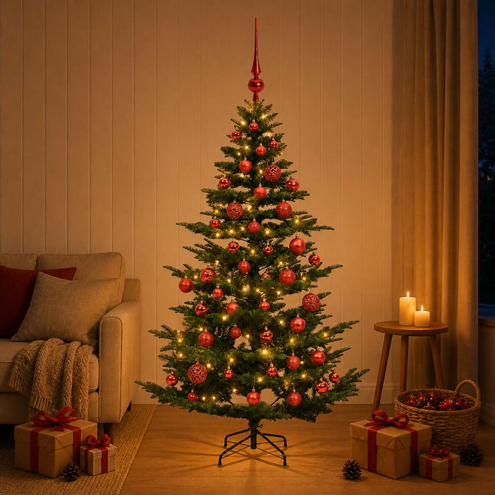 Brad de Crăciun artificial cu glob 150 cm 150 LED-uri Alb cald - WALTI WALTI