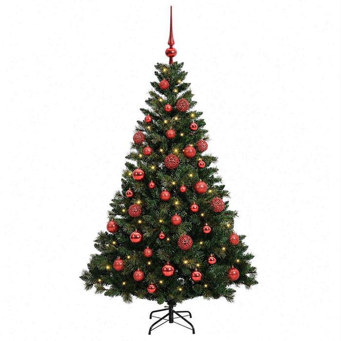 Brad de Crăciun artificial cu globuri 150 cm 150 LED-uri WALTI