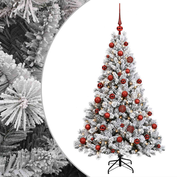 Brad de Crăciun artificial cu globuri 150 cm 150 LED-uri WALTI