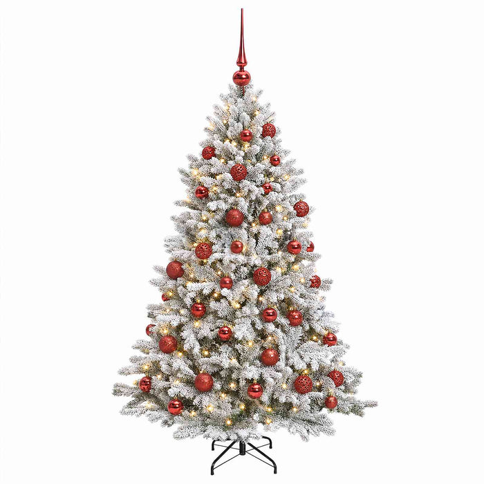 Brad de Crăciun artificial cu globuri 150 cm 150 LED-uri WALTI