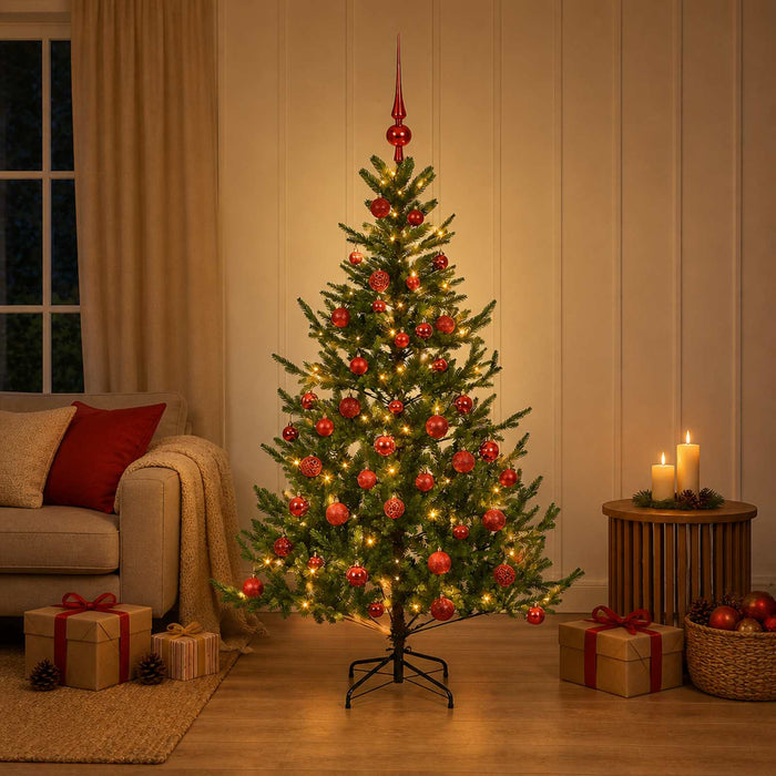 Brad de Crăciun artificial cu glob 120 cm 150 LED-uri Alb cald WALTI