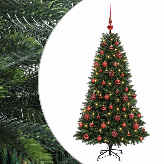 Brad de Crăciun artificial cu globuri 120 cm 150 LED-uri WALTI