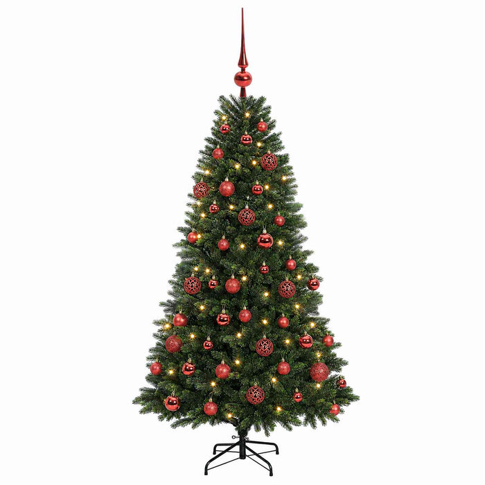 Brad de Crăciun artificial cu globuri 150 cm 150 LED-uri WALTI
