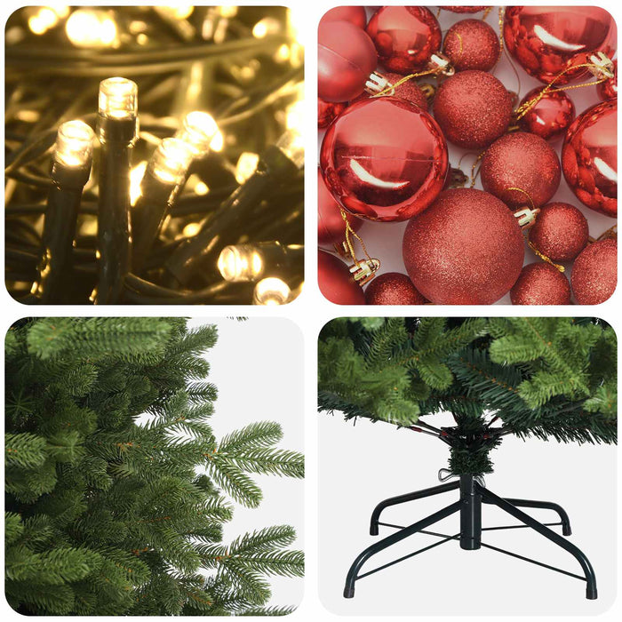 Brad de Crăciun artificial cu glob 150 cm 150 LED-uri Alb cald WALTI