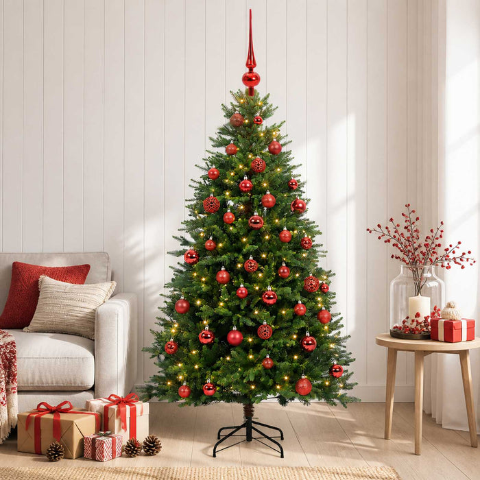 Brad de Crăciun artificial cu globuri 150 cm 150 LED-uri - WALTI WALTI