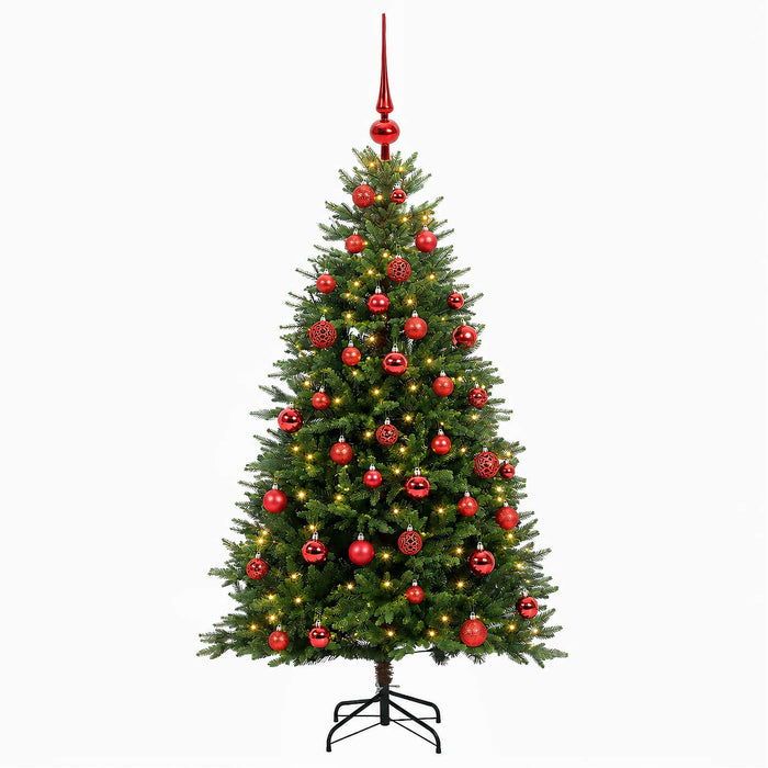 Brad de Crăciun artificial cu globuri 150 cm 150 LED-uri - WALTI WALTI