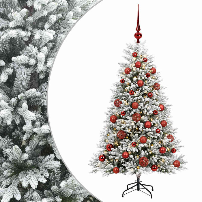 Brad de Crăciun artificial cu globuri 150 cm 150 LED-uri - WALTI WALTI