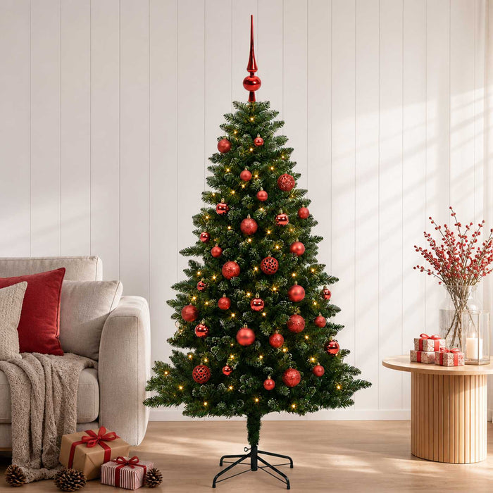 Brad de Crăciun artificial cu globuri 150 cm 150 LED-uri - WALTI WALTI