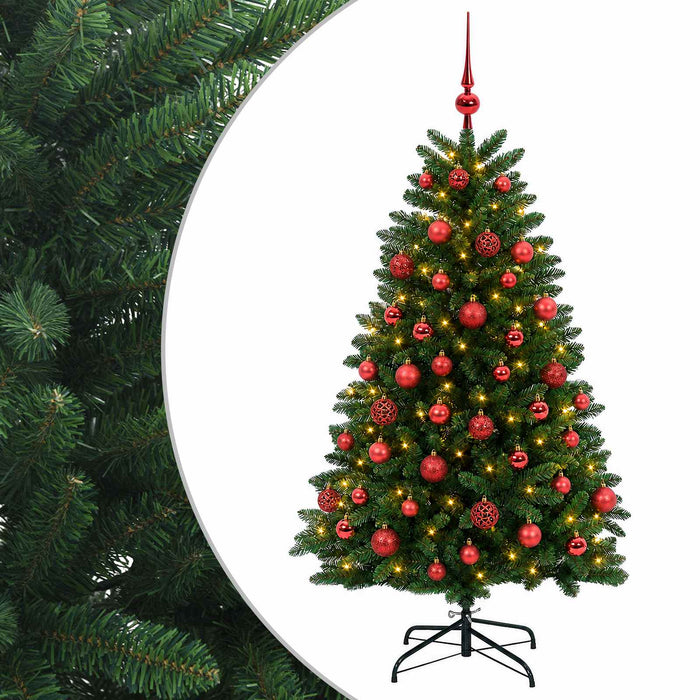 Brad de Crăciun artificial, verde mediu, cu globuri 150 cm WALTI